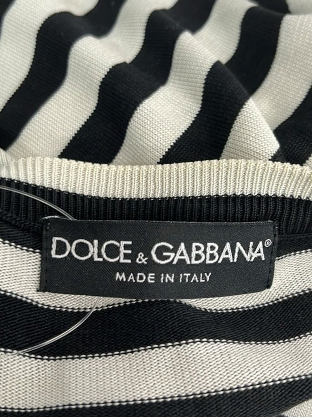 Dolce & Gabbana Cardigan 44 L Light Gray Black Long Sleeve Silk Border - Picture 3 of 5